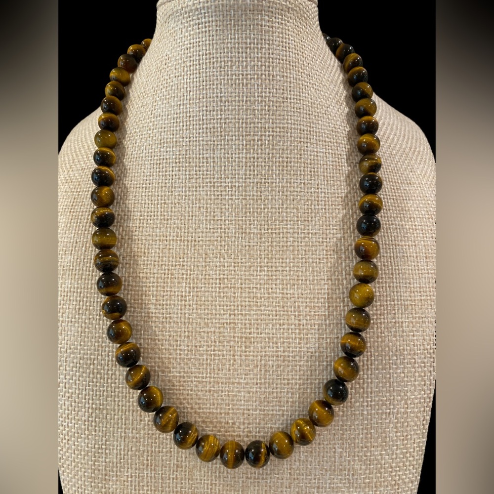 Tiger’s Eye Necklace with 8mm Beads